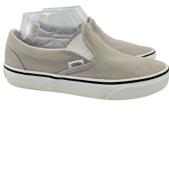 Vans Off The Wall Womens 7.5 Gray Slip-On Canvas Shoes DIY Custom Paint Sneakers - Picture 1 of 8